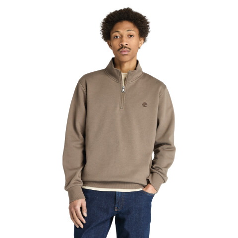 Polera Oyster River 1/4 Cierre Hombre Chocolate Chip