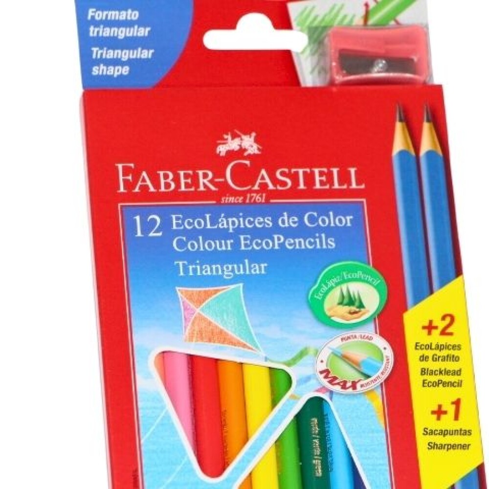 LAPICES FABER 12 COLORES + 2 LAPICES NEGROS + 1 SACAPUNTAS LAPICES FABER 12 COLORES + 2 LAPICES NEGROS + 1 SACAPUNTAS