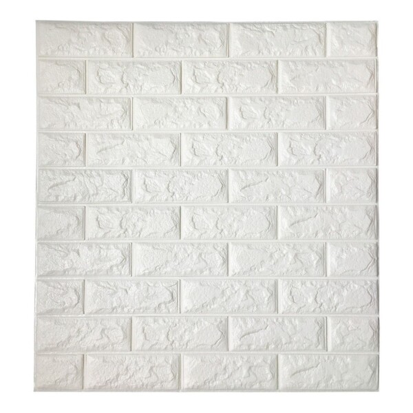 Revestimiento Pared Adhesivo Facil Colocacion Piedra X70 Un Color Variante Blanco