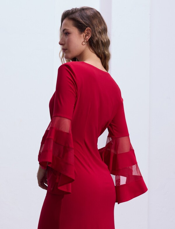 Vestido Noche Broche ROJO