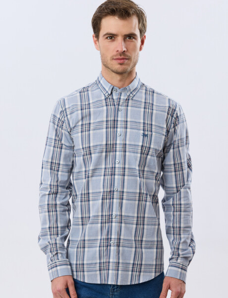 CAMISA CUADROS Celeste