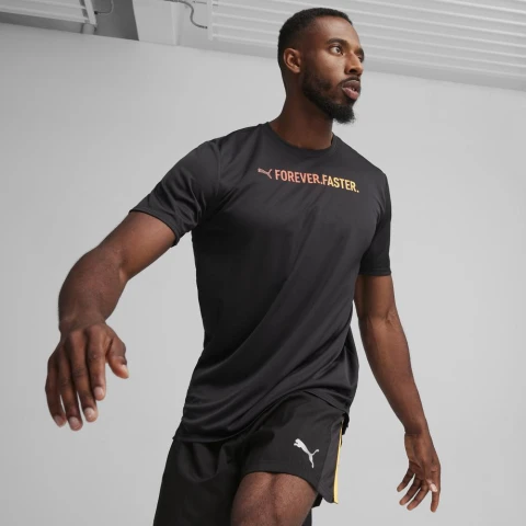 Run Favorite SS Graphic Tee M - Hombre Black