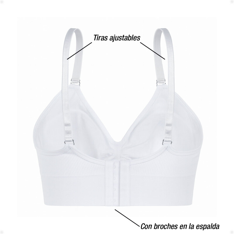 Soutien Top Deportivo Con Tiras Y Broche Color Blanco