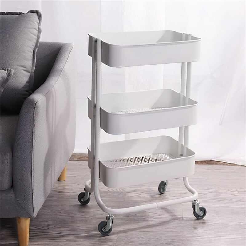 CARRITO MULTIUSO HIERRO 44.5x30.5x75CM BLANCO CARRITO MULTIUSO HIERRO 44.5x30.5x75CM BLANCO