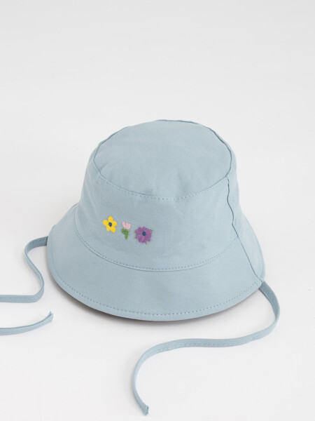 Gorro canvas reversible Flores Celeste
