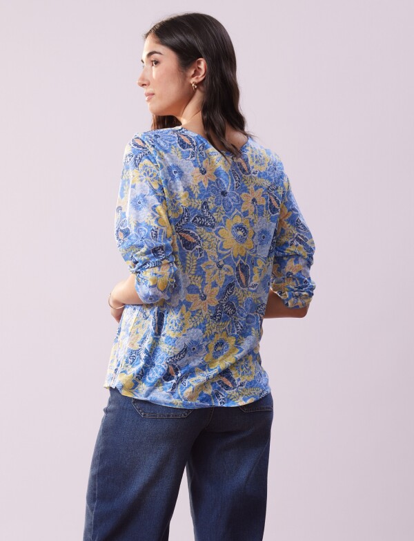 Blusa Flower Print CELESTE/MULTI