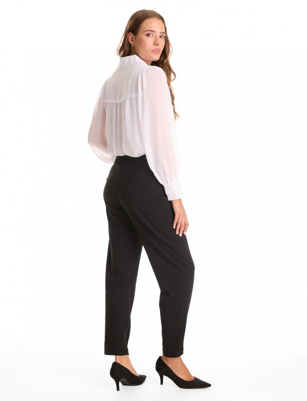 Pantalon Recto & Botones Dorados NEGRO