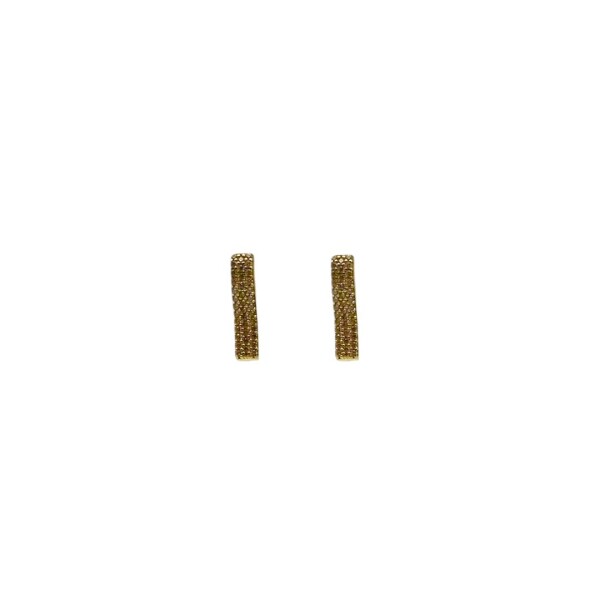 Caravanas Zirconias doble fila - Oro bajo - Zirconia- CA8408 sinpiedra
