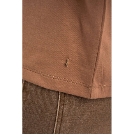 Remera Escote V Algodón Mocha