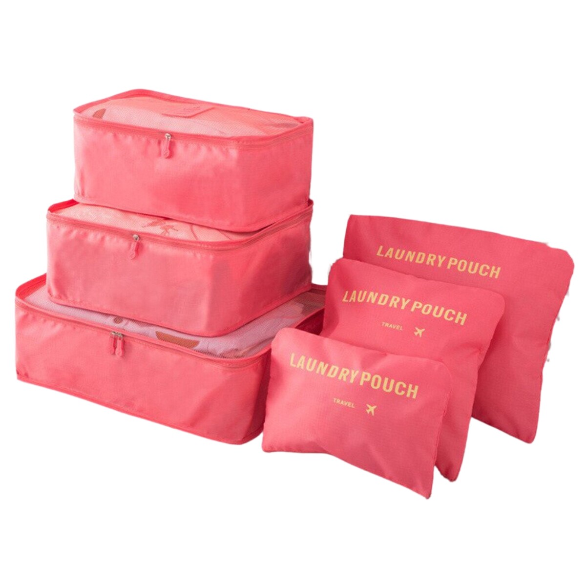 Organizadores para valija set x6 LAUNDRY POUCH - Coral 