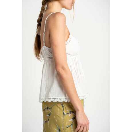 Blusa Encaje Bordados Off White