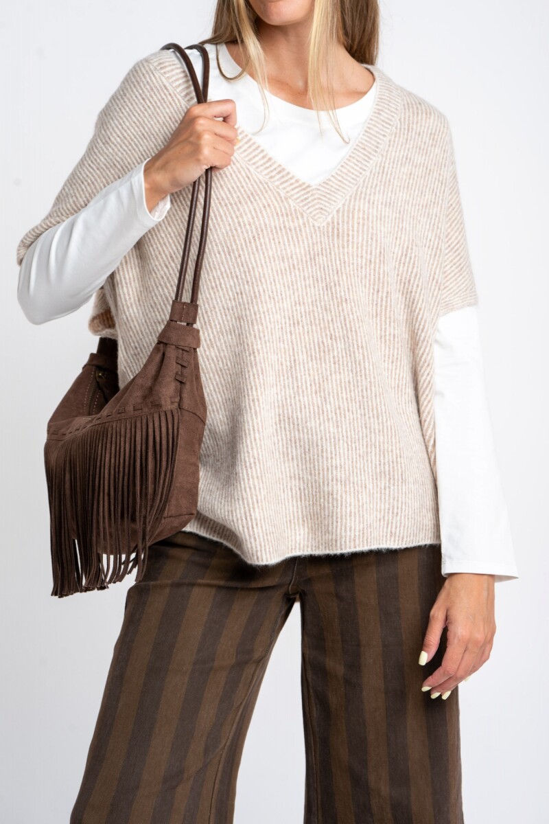 Chaleco Escote En V Mocha