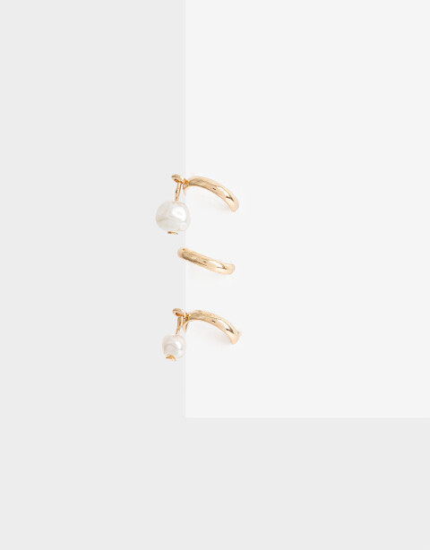 Aros Sets Perlas Earcuffs Perlas - Dorado
