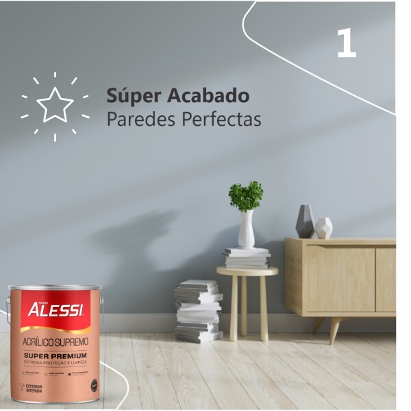 Látex Acrílico Super Premium Blanco Mate 3.6L Alessi Látex Acrílico Super Premium Blanco Mate 3.6L Alessi