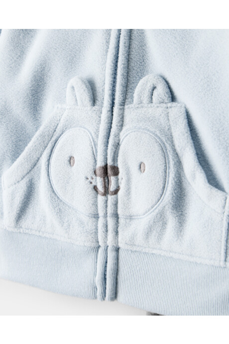 Set tres piezas, campera y pantalón de micropolar más body, estampa zorro Sin color