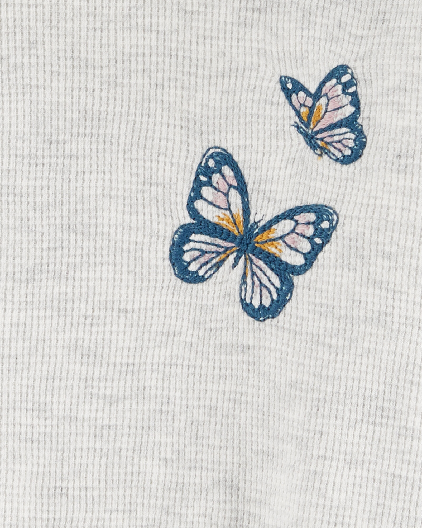 Buzo de algodón térmico con capucha, bordado mariposa Sin color