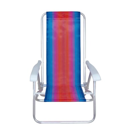 Reposera Silla Reclinable De Playa 4 Posiciones Aluminio Azul/naranja