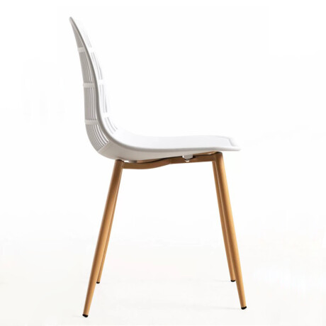 Silla Eames Alaska Blanco · Patas de Metal con simil Madera