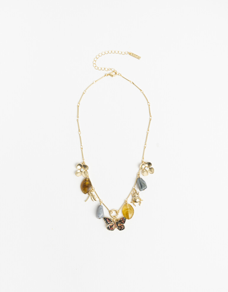 Collares Cortos Color Colar Corto Primavera - Dorado