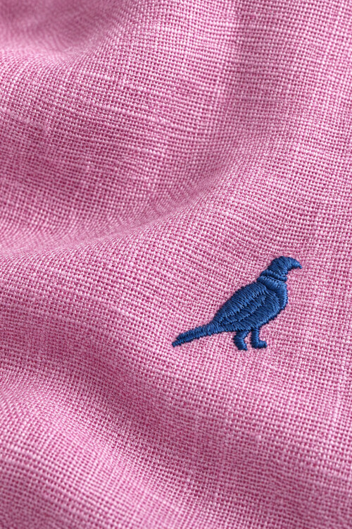 Camisa lino Short Collar Pink Melange
