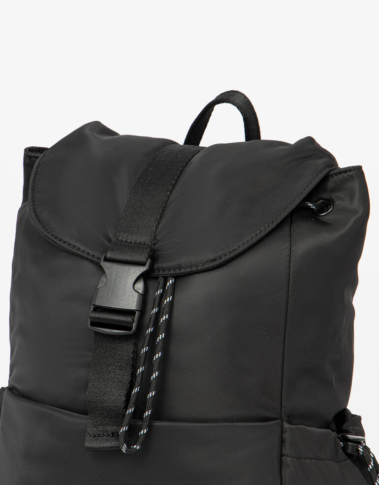 Mochilas Urbanas Nylon Mochila Cierre Marinero - Negro