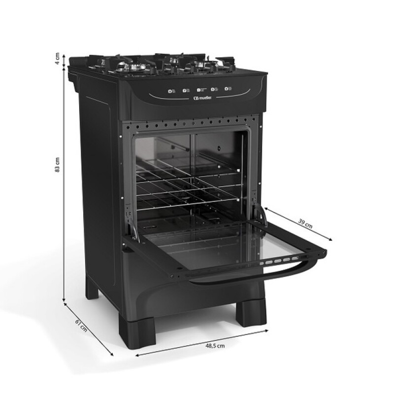Cocina a Gas 4H Mueller Hamburgo Negra Cocina a Gas 4H Mueller Hamburgo Negra