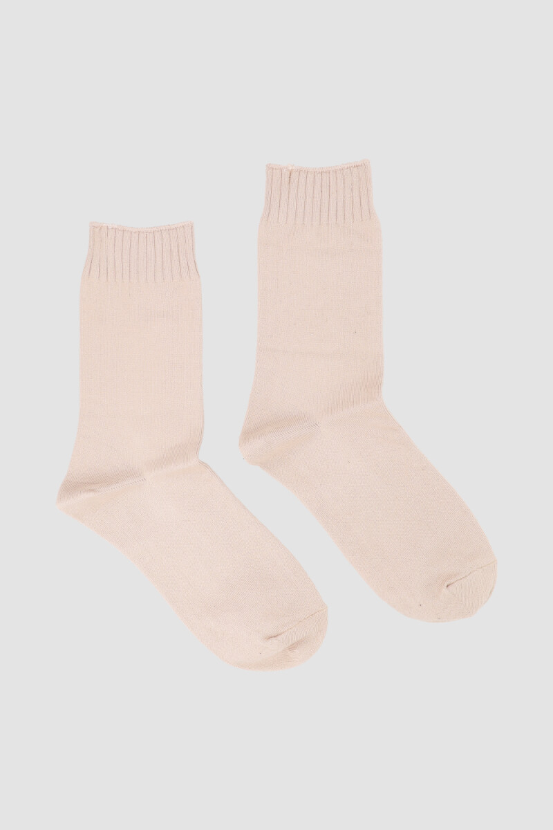 Medias de abrigo en colores lisos Beige