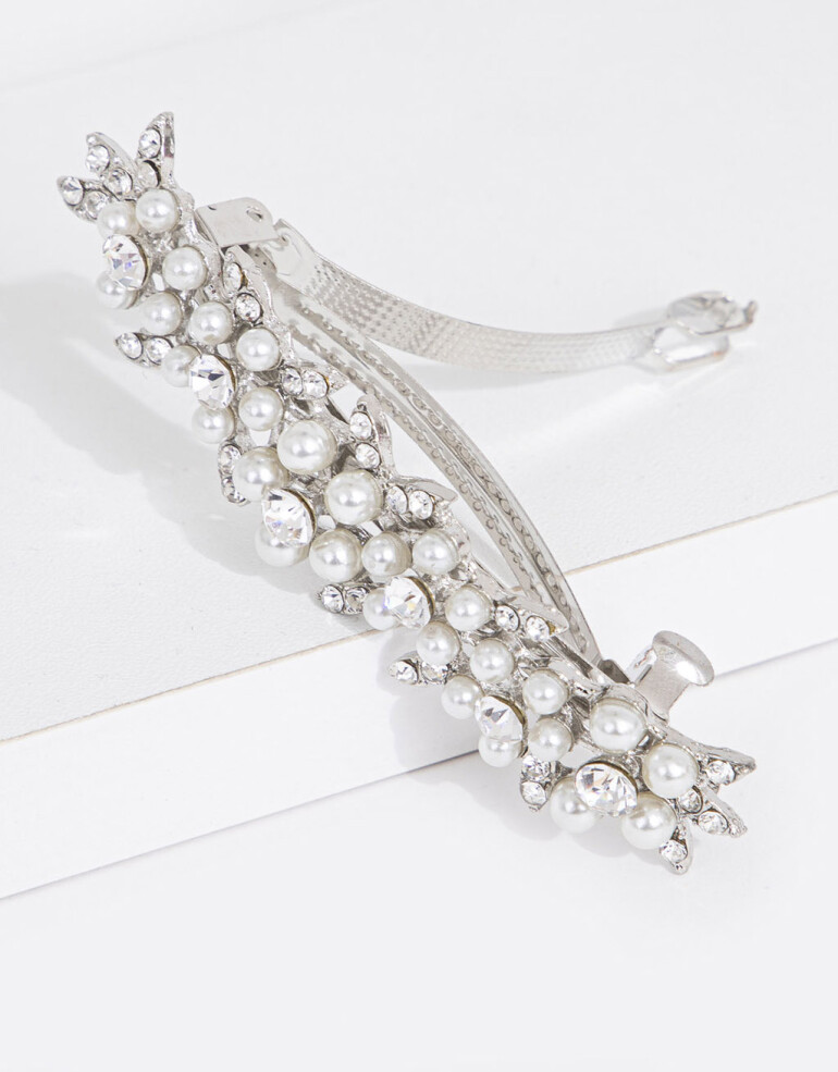 Hebillas Francesas Strass Hebilla Con Perlas - Blanco Crema