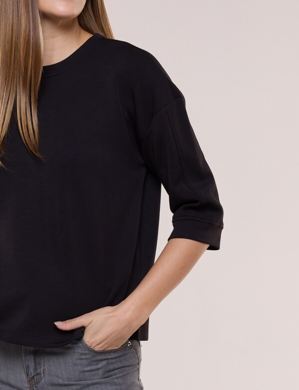 Buzo Comfy Manga Amplia NEGRO