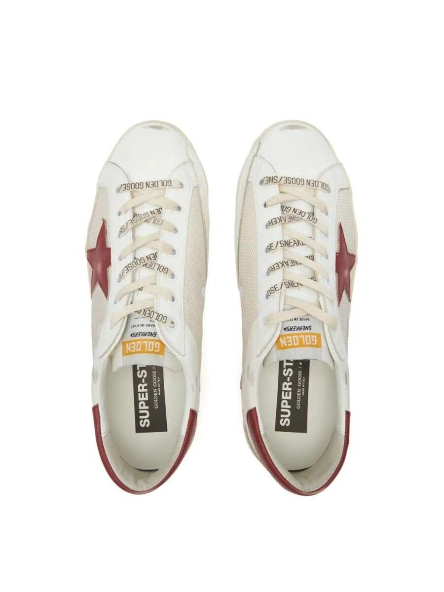 Golden Goose-Championes de cuero acordonados, Super Star - Blanco 