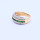 Anillo oro 18k con brillantes y esmeraldas. Anillo oro 18k con brillantes y esmeraldas.