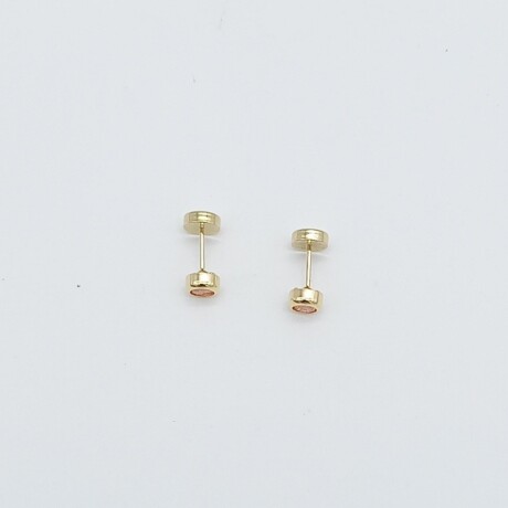 Abridores de oro 18k con circonia rosada Abridores de oro 18k con circonia rosada