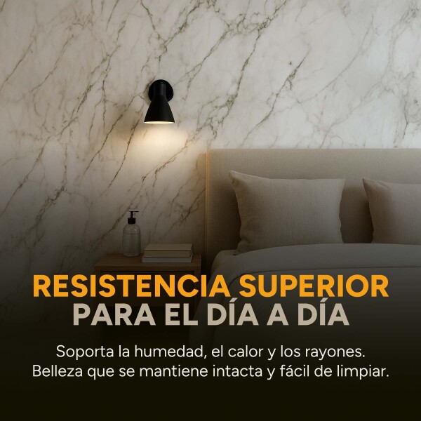 Pack x10 Placa PVC Símil Mármol 2,44x1,22m 3mm Resistente Mármol Blanco Gris