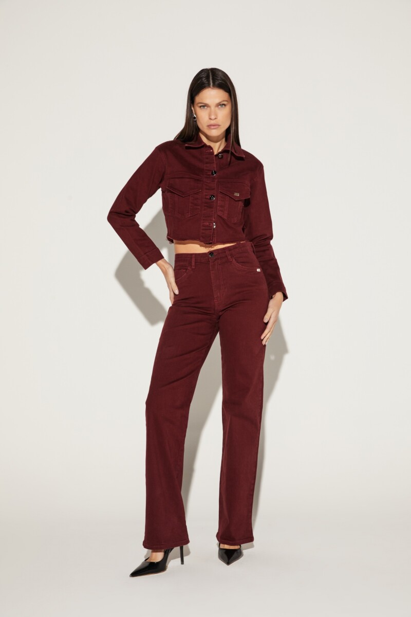 Chaqueta jean Kristen - Bordeaux 