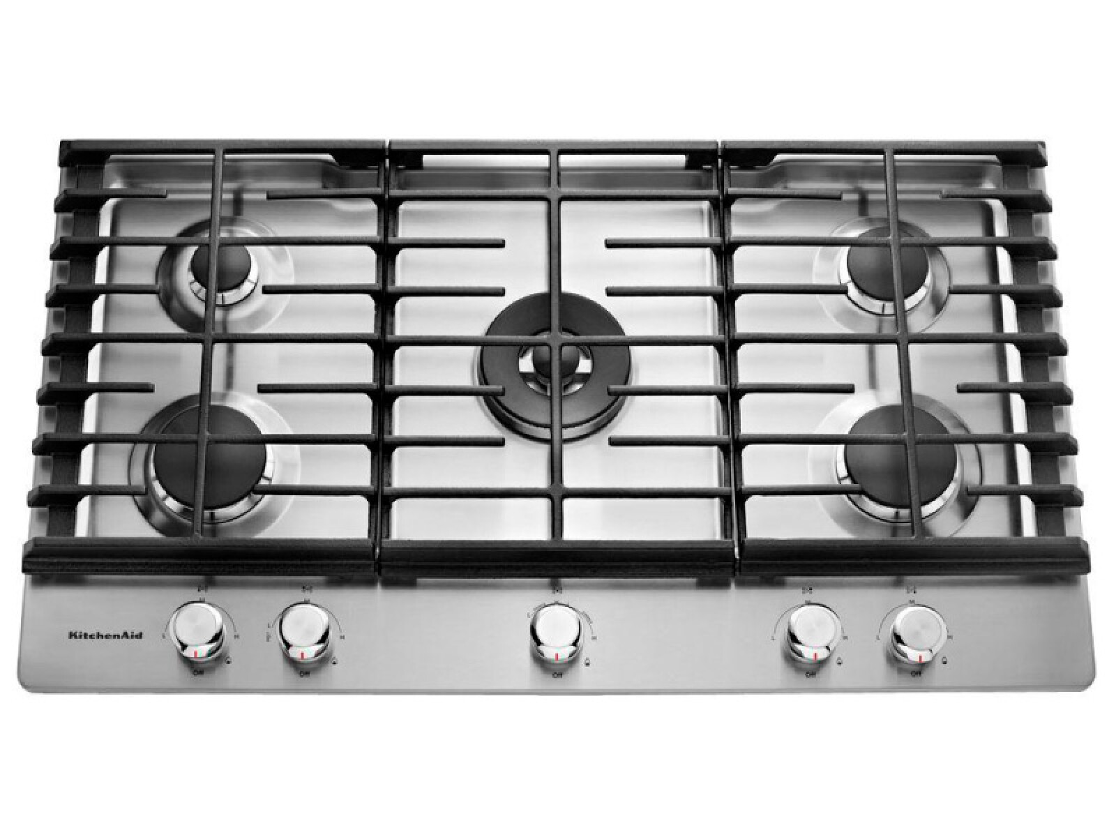 ESTUFA EMPOTRABLE KITCHEN-AID, 36"-90CM, 5 QUEMADORES, A GAS 