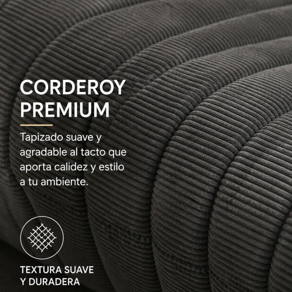 Sillón ComboHome Toggo 1 Cuerpo Lazy Sofa Puff Corderoy Gris 1