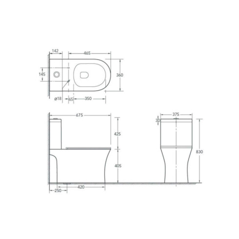 Juego De Inodoro Con Tapa Descarga Con Sistema Tornado Y Mochila Eje De Descarga 25 Cms. Linea Anori Marca Aqualia 000