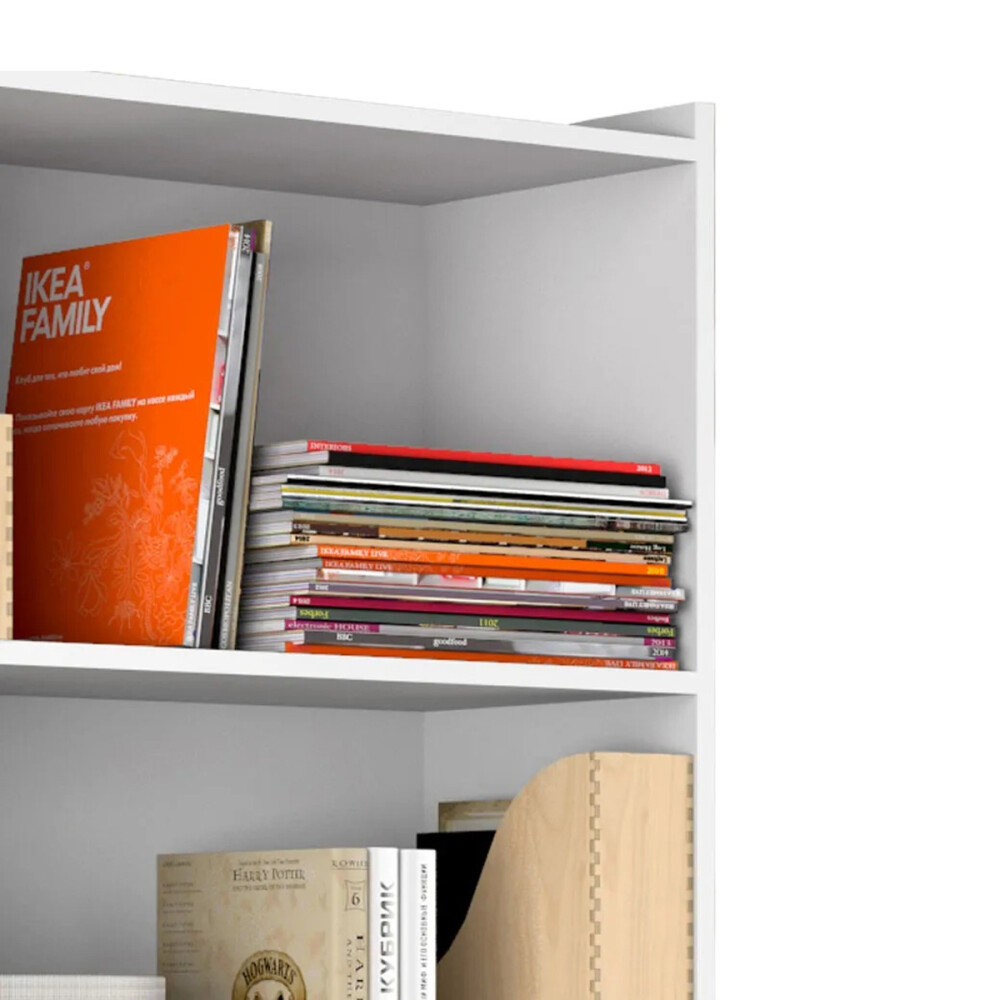 BIBLIOTECA 2 PUERTAS ESTANTERÍA ORGANIZADOR CON LLAVES BLANCO