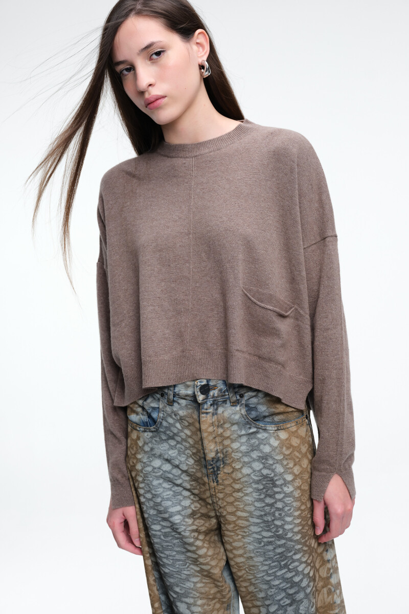 SWEATER COSTURA Camel