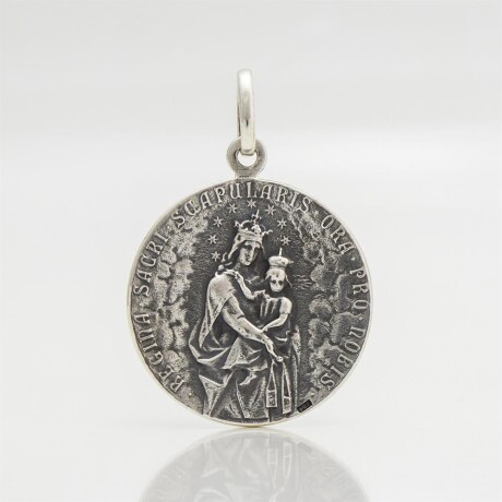 Medalla religiosa escapulario (sagrado corazón y virgen del carmen) de plata 925. Medalla religiosa escapulario (sagrado corazón y virgen del carmen) de plata 925.