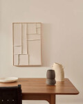 Cuadro Klis de lino con formas geométricas blanco 60 x 90 cm