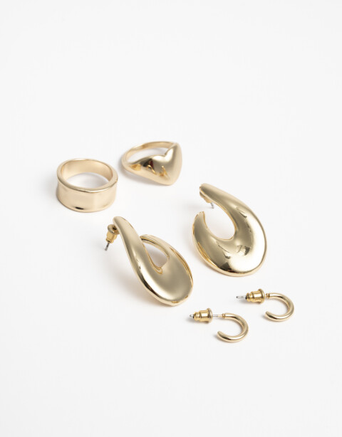Bijouterie Set Metal Set De Aros - Dorado