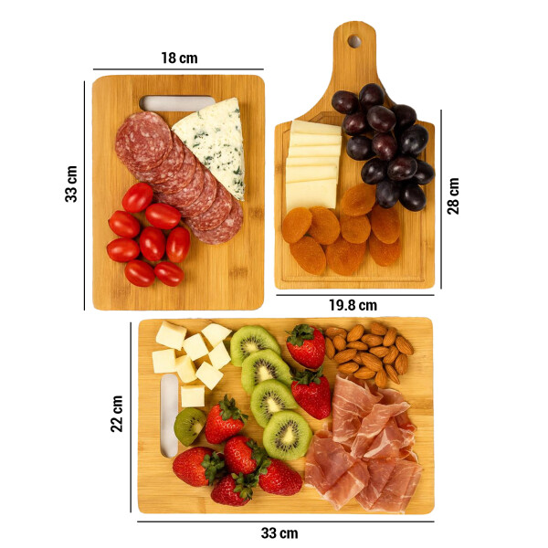 Set de 3 Tablas de Picar IMBACK IBK-HMJ053-MAD | Bambú Natural con Manija | Resistentes e Higiénicas Set de 3 Tablas de Picar IMBACK IBK-HMJ053-MAD | Bambú Natural con Manija | Resistentes e Higiénicas