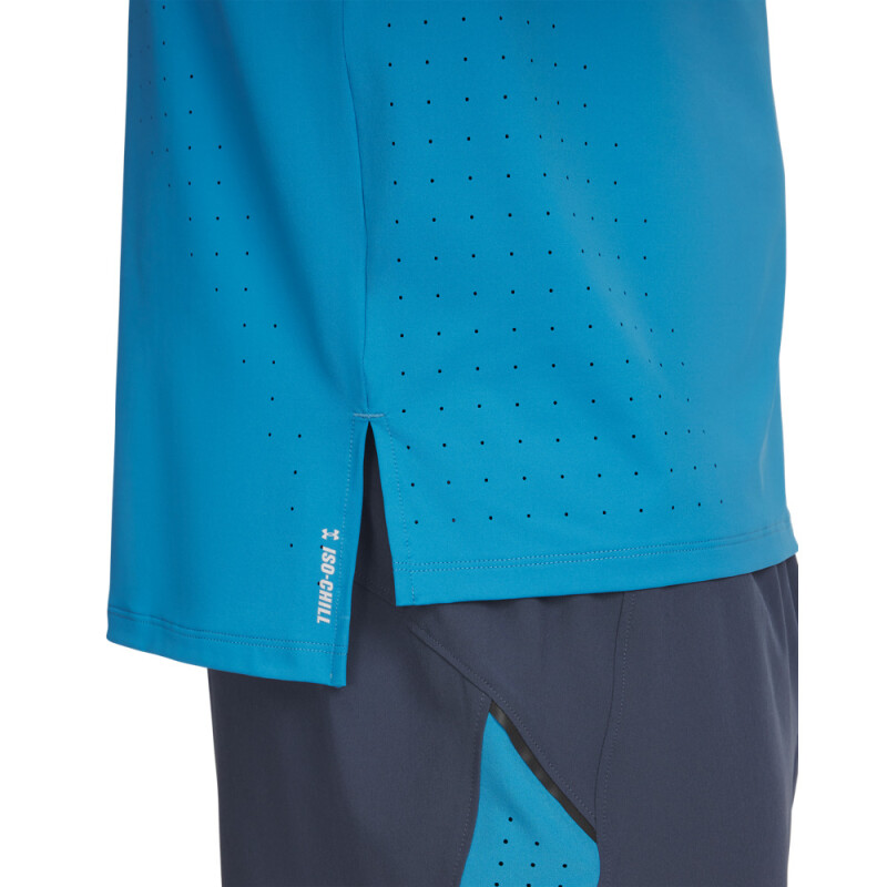 UA LAUNCH ELITE SHORTSLEEVE-PNK BLU-452