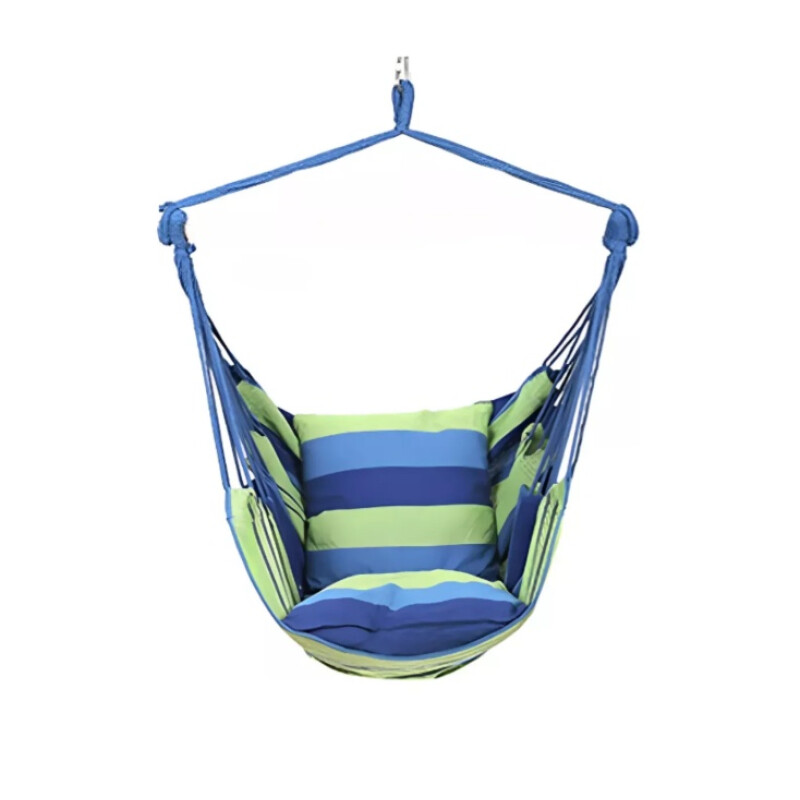 Hamaca Paraguaya Silla Colgante C/ Almohadones Verde