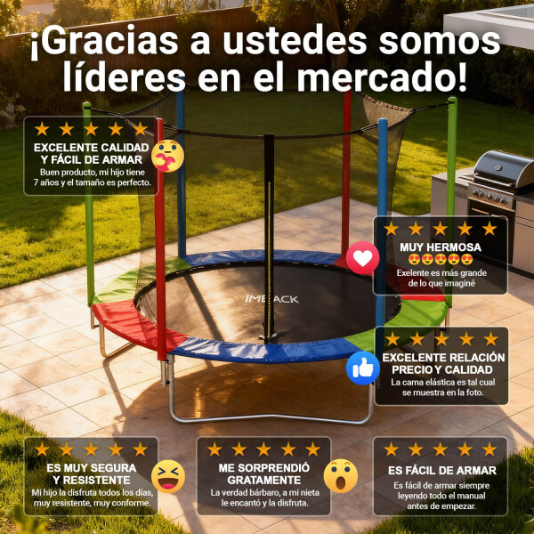 Cama Elastica 2.44 M Trampolin Saltarin Niños Adultos Grande Con Red Proteccion Imback Cama Elastica 2.44 M Trampolin Saltarin Niños Adultos Grande Con Red Proteccion Imback