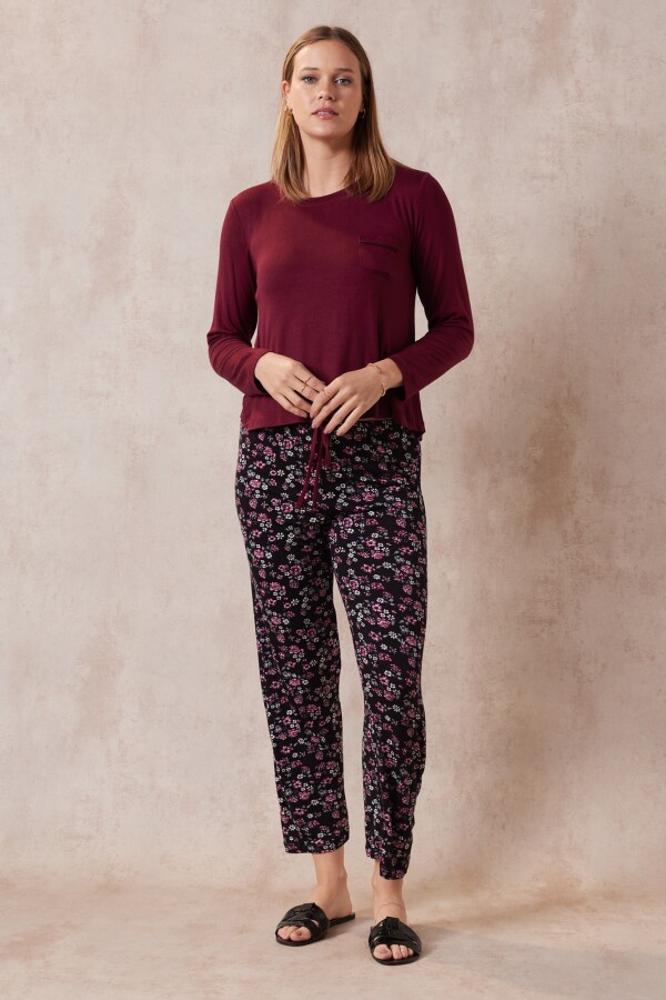 Pijama Con Pantalón BORDEAUX/MULTI
