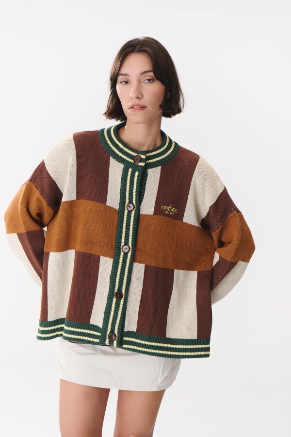Cardigan Glory Print Chocolate