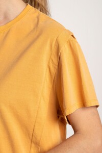 Remera Algodón Mamga Corta Amarillo Mostaz