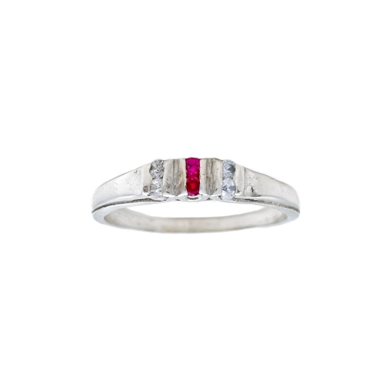 Anillo Trilogy-Plata 950-Piedra Zirconia y rubí-AN4091 conpiedra
